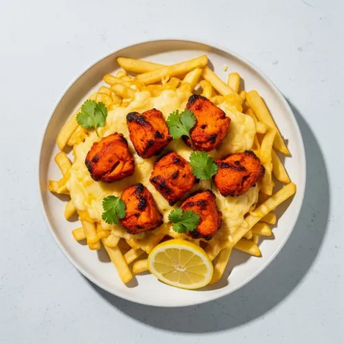 Chicken Tikka, Chips & Cheese 