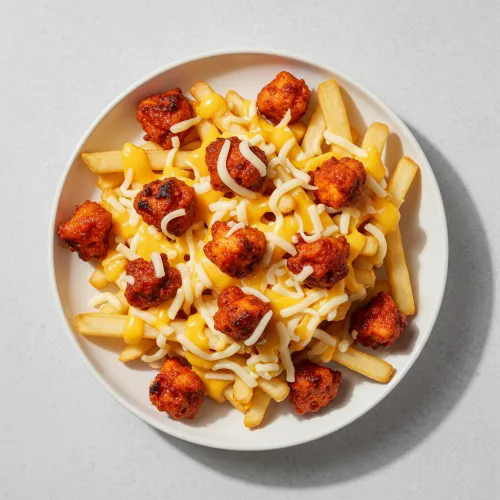 Chicken Curry, Chips & Cheese 